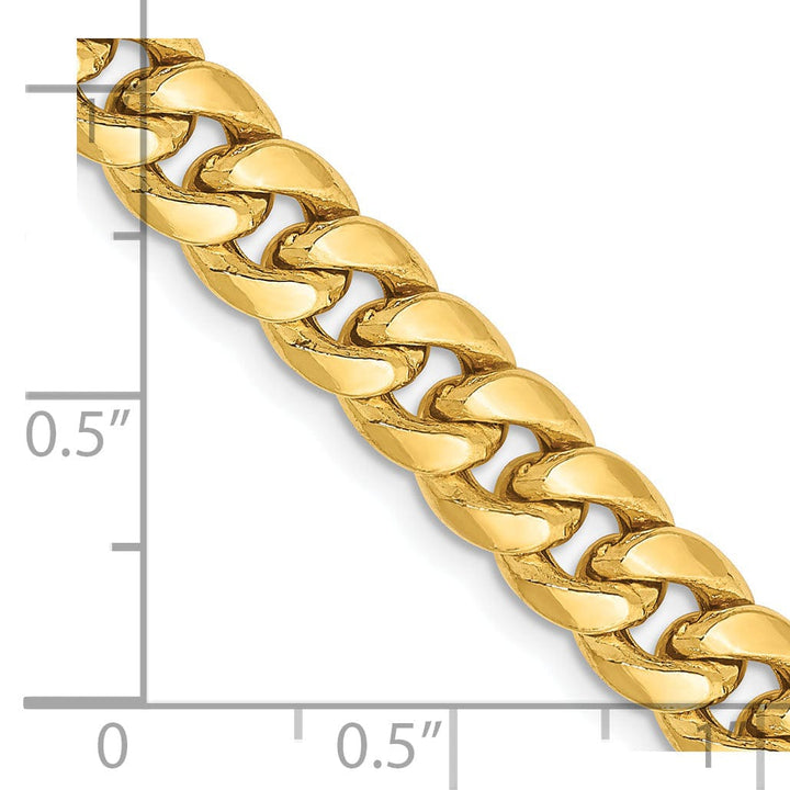 14k Yellow Gold 6.75mm Hollow Cuban Link Chain