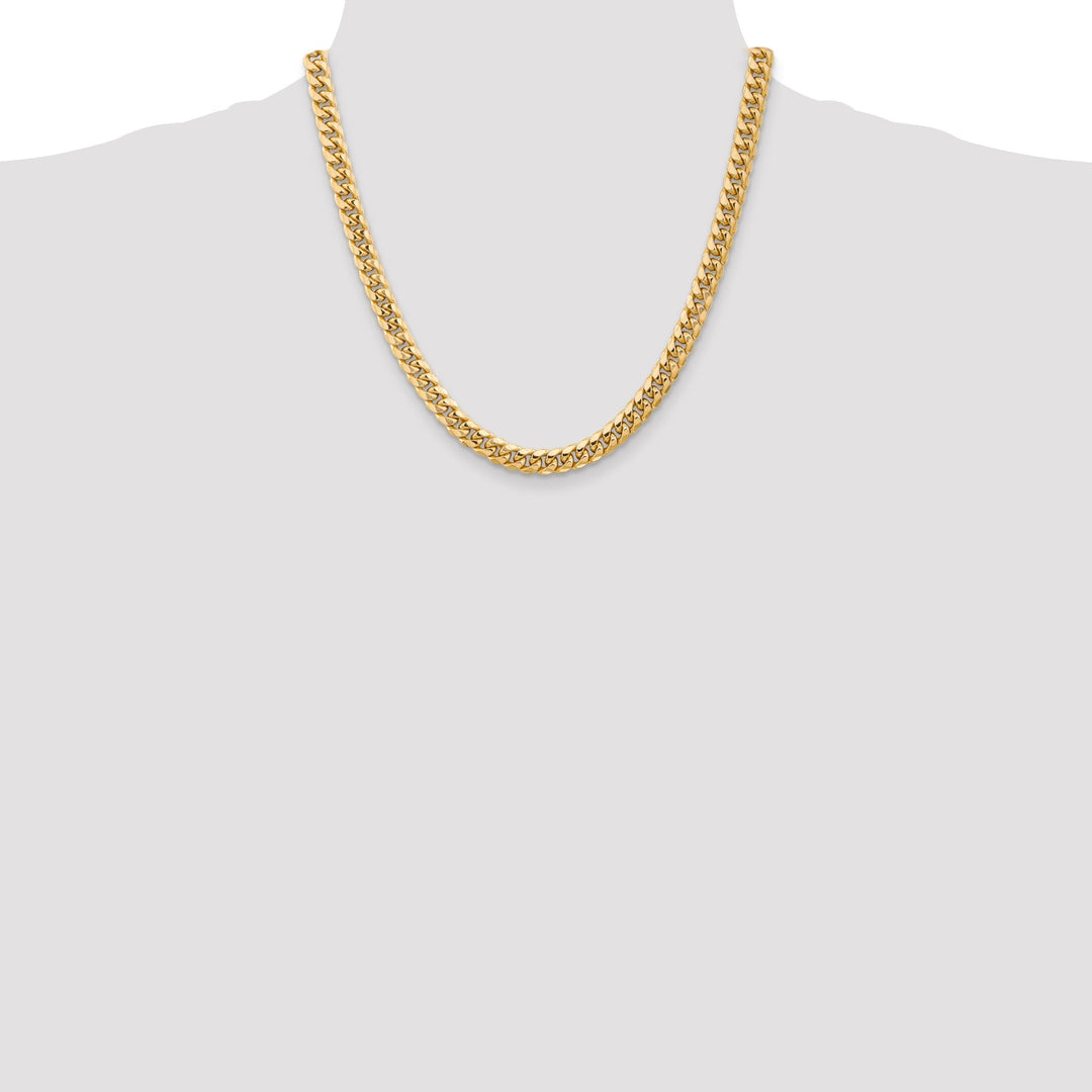 14k Yellow Gold 6.75mm Hollow Cuban Link Chain