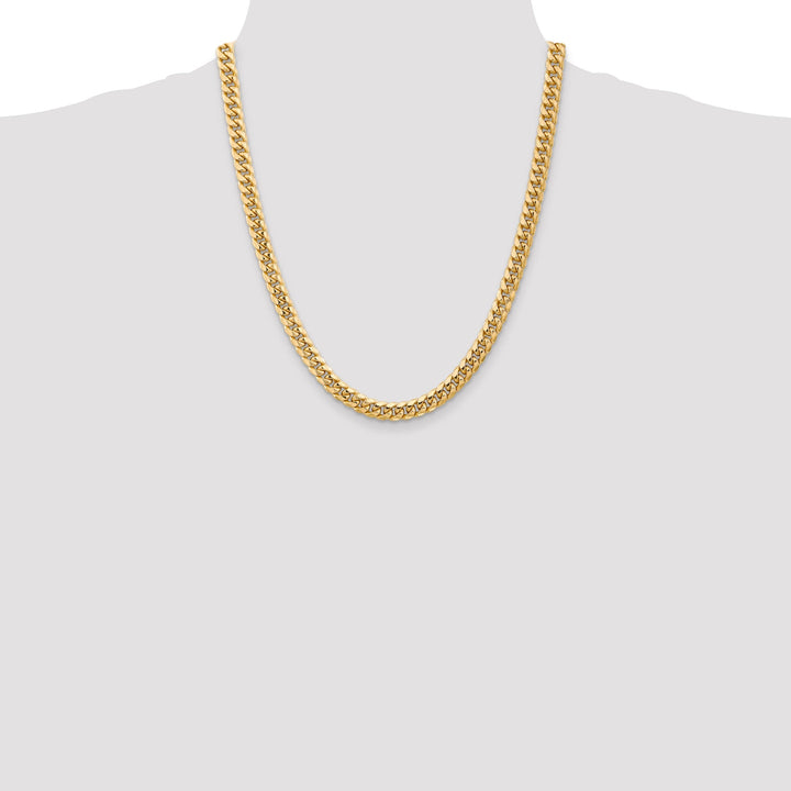 14k Yellow Gold 6.75mm Hollow Cuban Link Chain