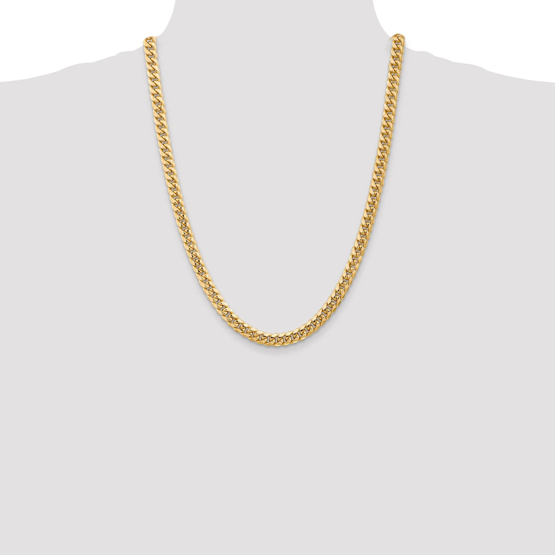 14k Yellow Gold 6.75mm Hollow Cuban Link Chain