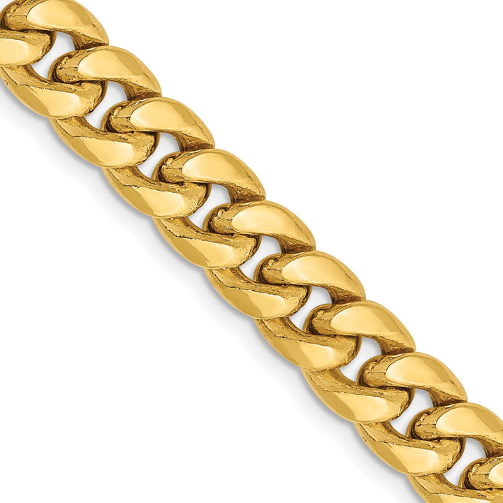 14k Yellow Gold 7.30mm Hollow Cuban Link Chain