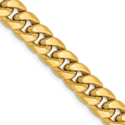 14k Yellow Gold 7.30mm Hollow Cuban Link Chain at $ 1033.12 only from Jewelryshopping.com