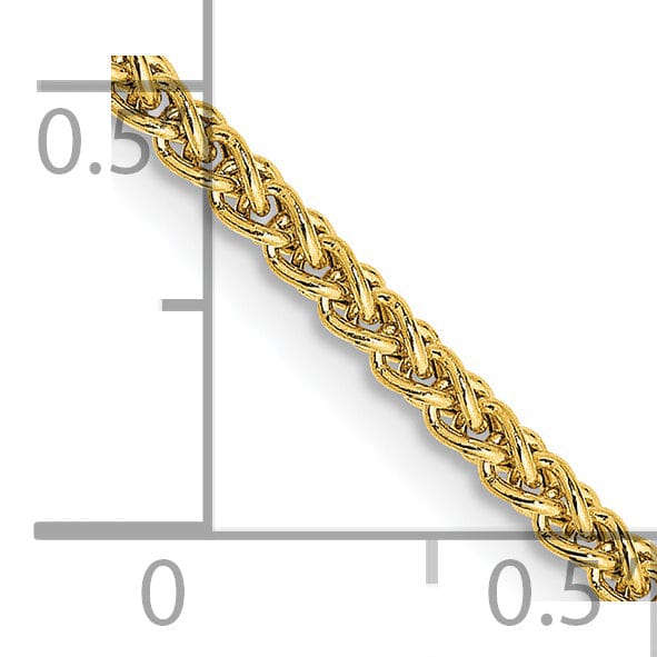 14k Yellow Gold 2.00-mm Hollow Wheat Chain