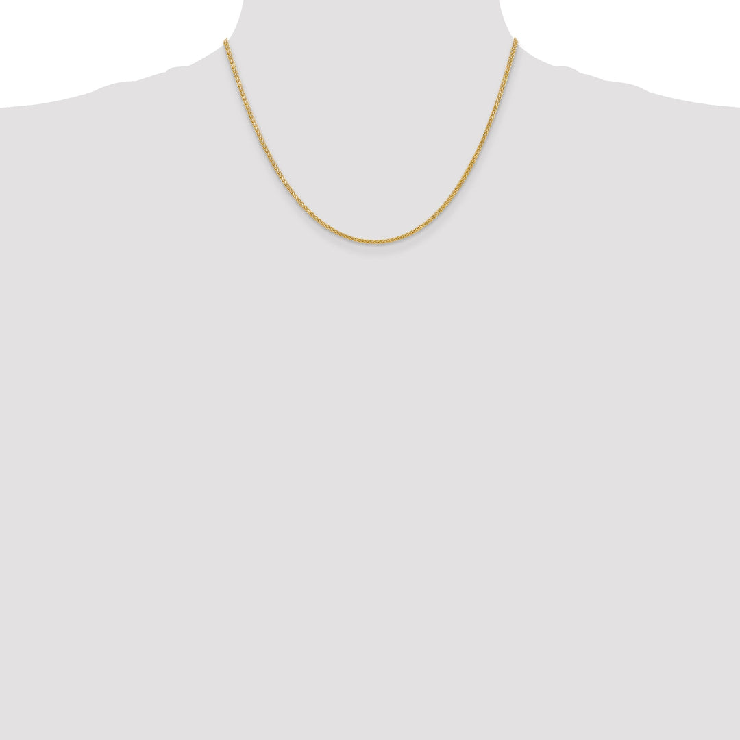 14k Yellow Gold 2.00-mm Hollow Wheat Chain