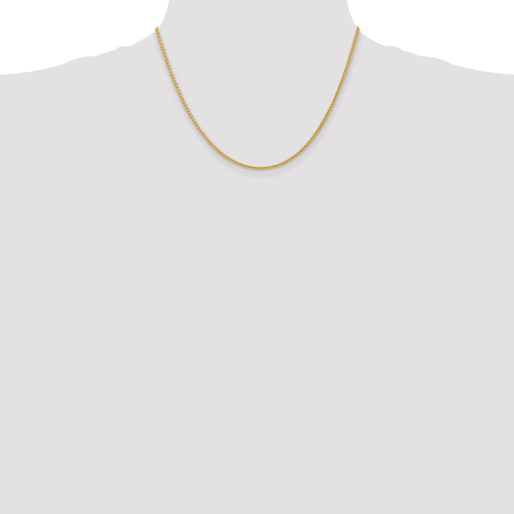 14k Yellow Gold 2.00-mm Hollow Wheat Chain