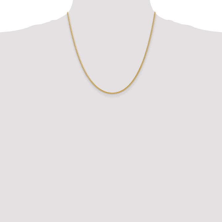 14k Yellow Gold 2.00-mm Hollow Wheat Chain