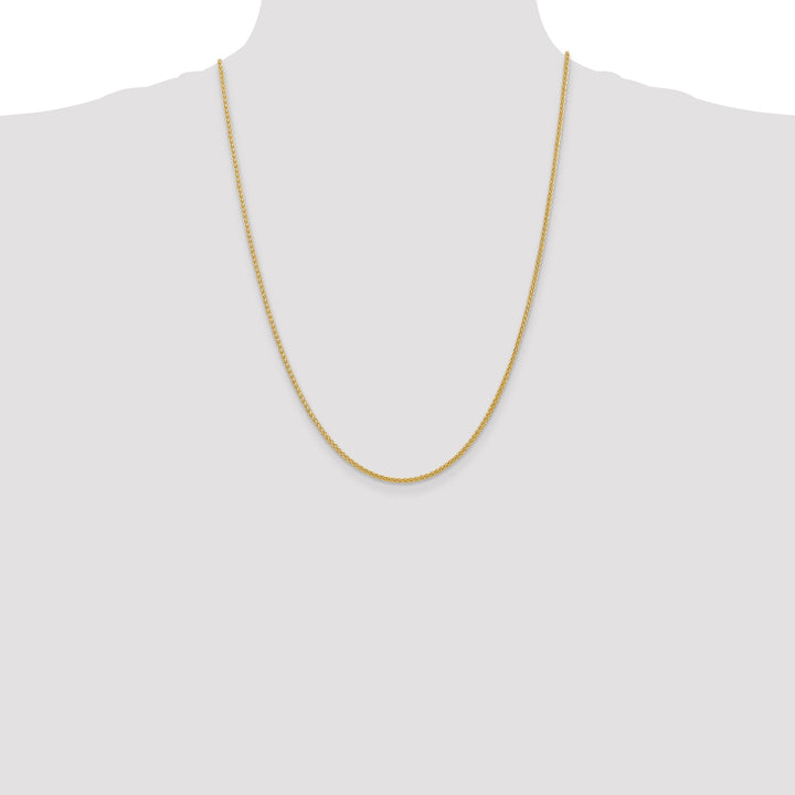 14k Yellow Gold 2.00-mm Hollow Wheat Chain