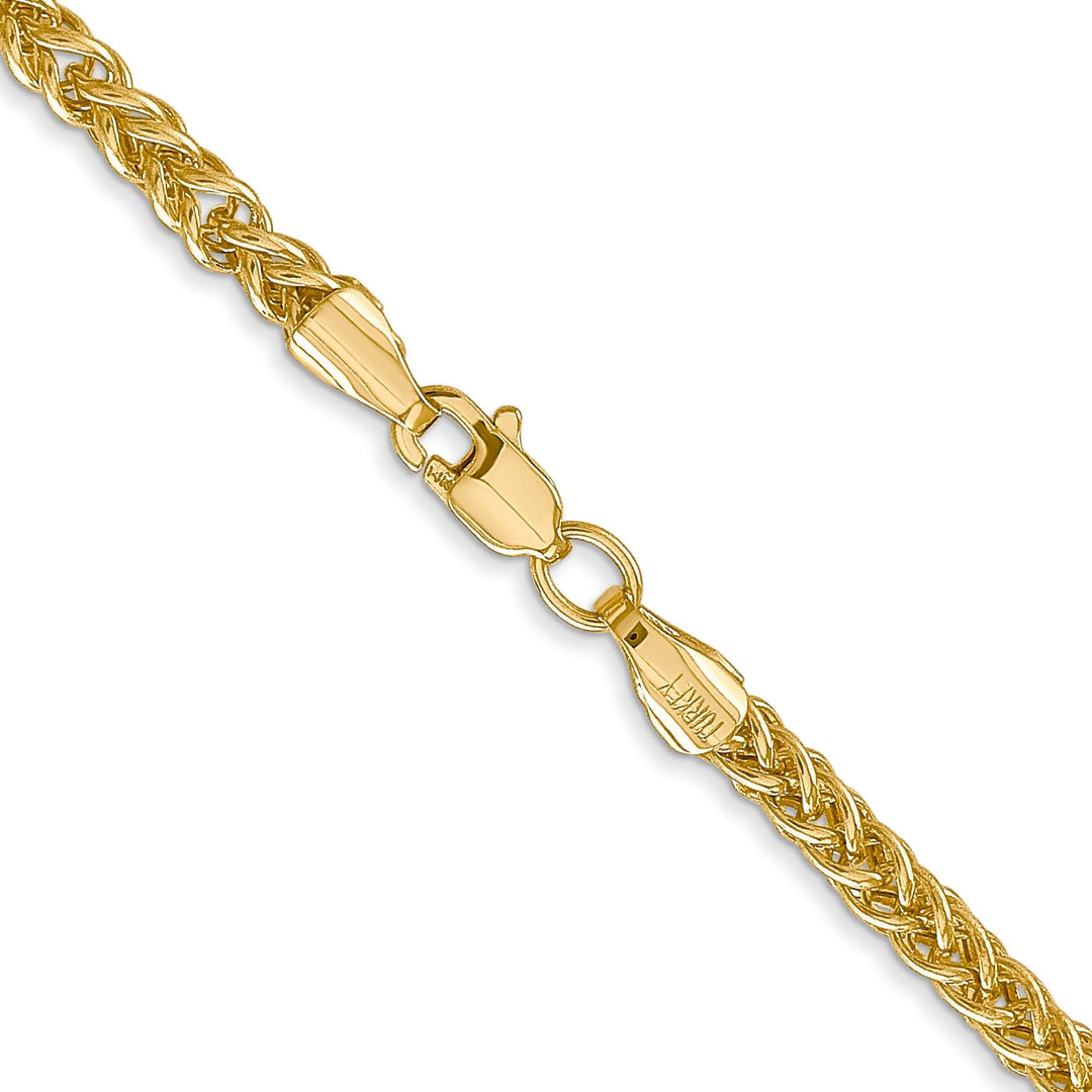 14k Yellow Gold 2.60-mm Hollow Wheat Chain