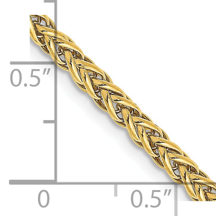 14k Yellow Gold 2.60-mm Hollow Wheat Chain