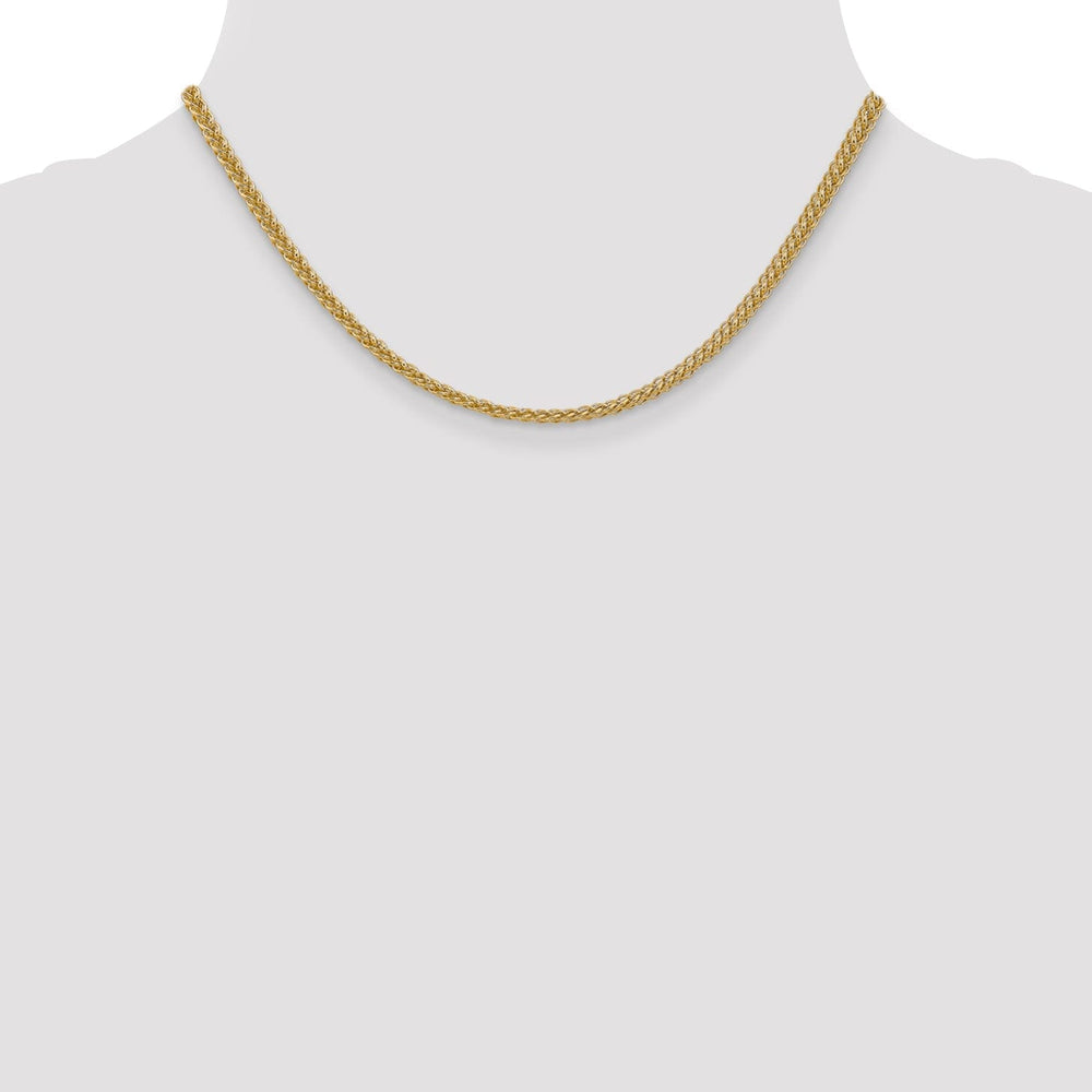 14k Yellow Gold 2.60-mm Hollow Wheat Chain