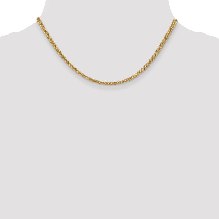 14k Yellow Gold 2.60-mm Hollow Wheat Chain