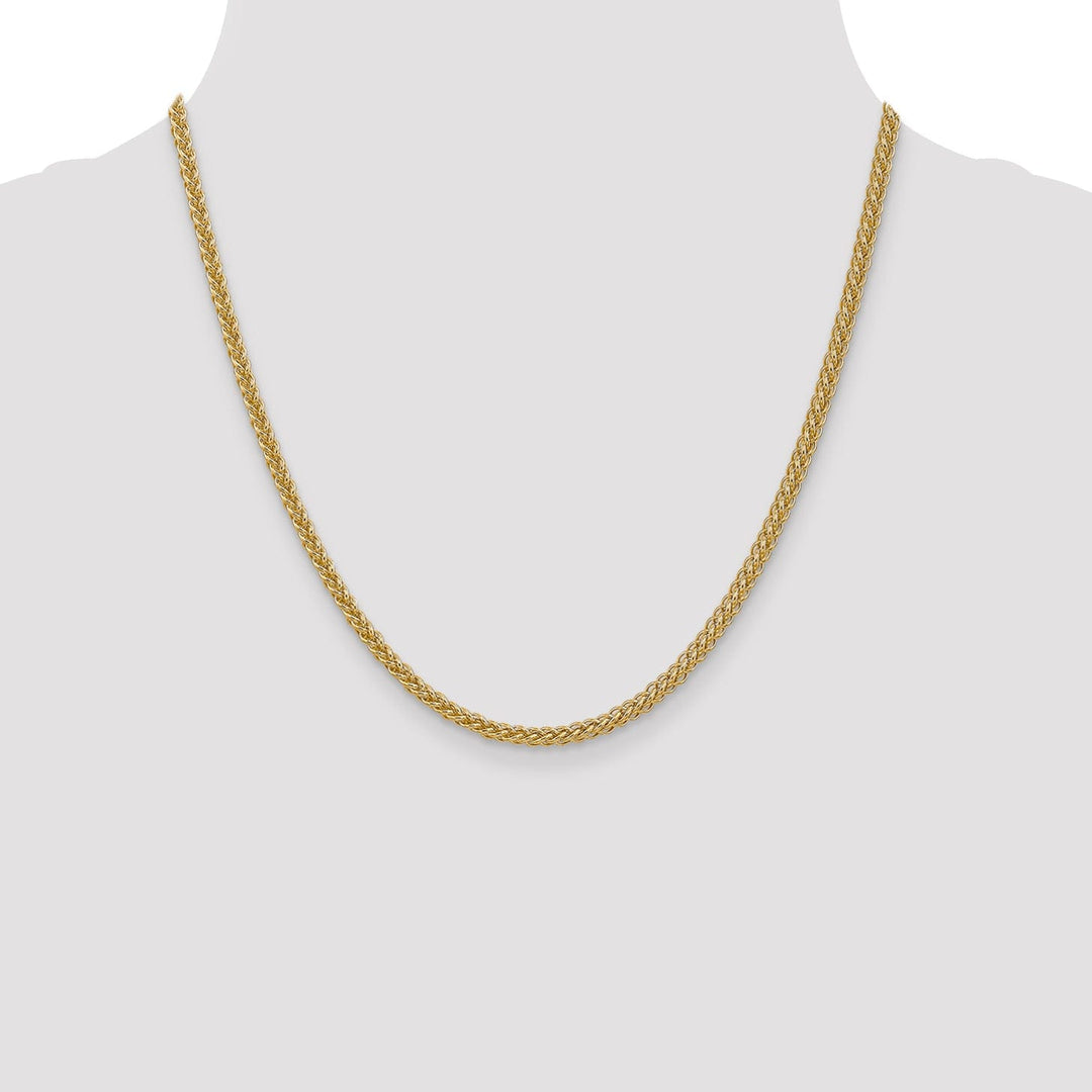 14k Yellow Gold 2.60-mm Hollow Wheat Chain