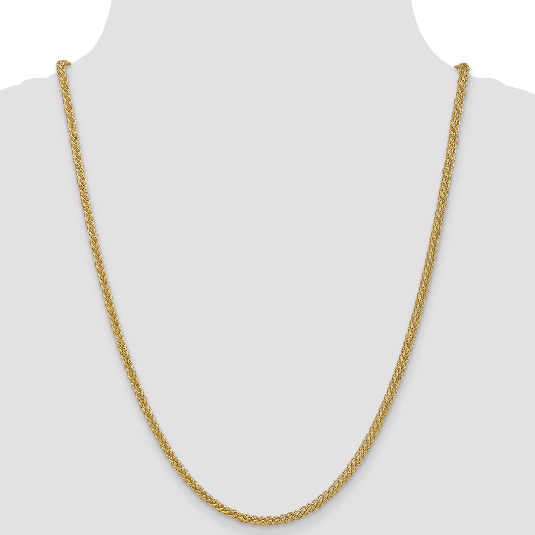 14k Yellow Gold 2.60-mm Hollow Wheat Chain