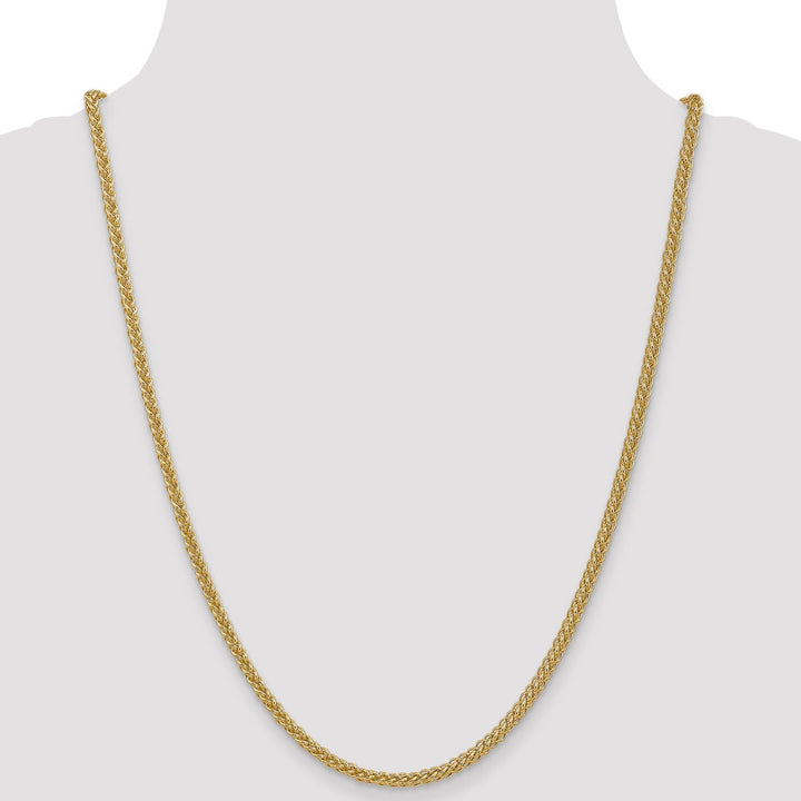 14k Yellow Gold 2.60-mm Hollow Wheat Chain