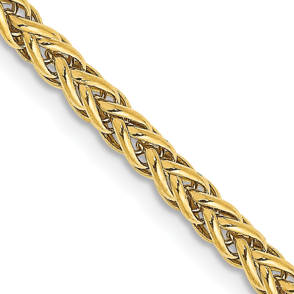 14k Yellow Gold 2.60-mm Hollow Wheat Chain