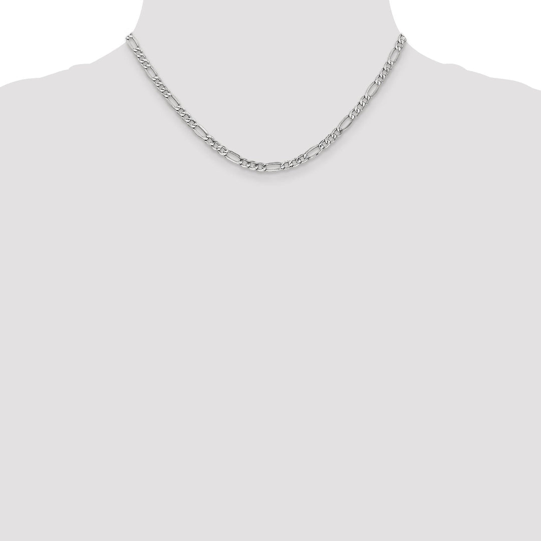 14k White Gold 4.75-mm Semi Solid Figaro Chain