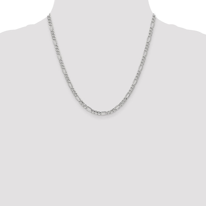 14k White Gold 4.75-mm Semi Solid Figaro Chain