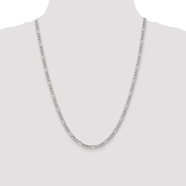 14k White Gold 4.75-mm Semi Solid Figaro Chain