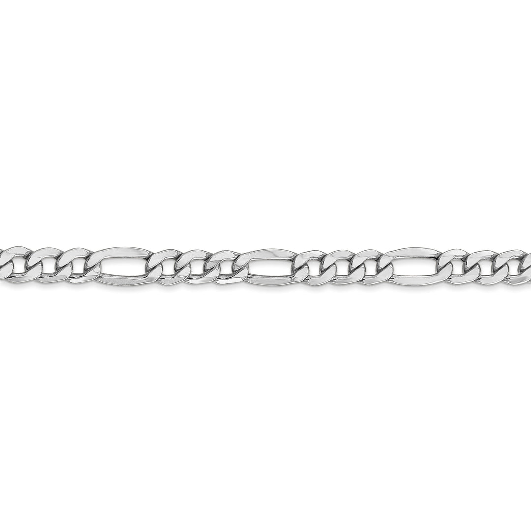 14k White Gold 5.35-mm Semi Solid Figaro Chain