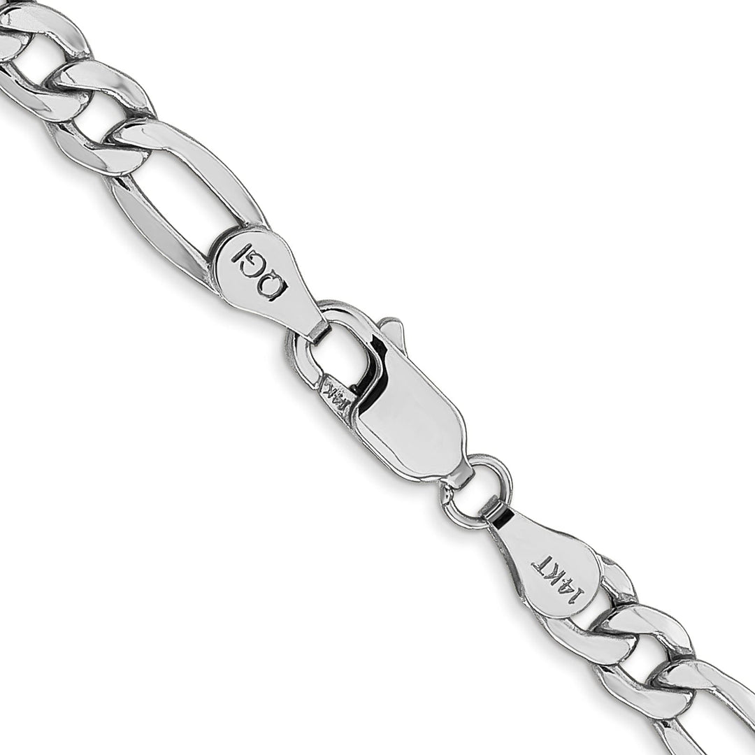 14k White Gold 5.35-mm Semi Solid Figaro Chain