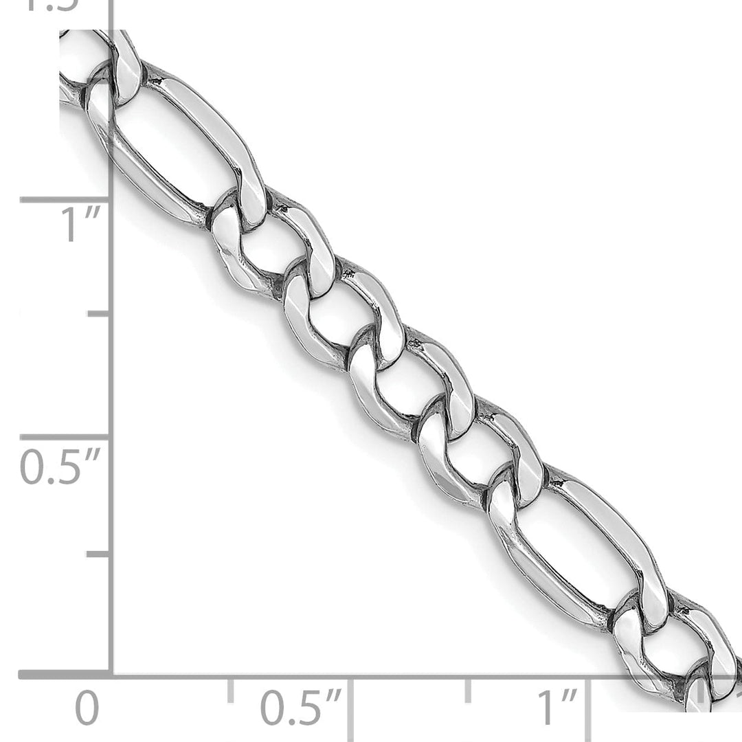 14k White Gold 5.35-mm Semi Solid Figaro Chain