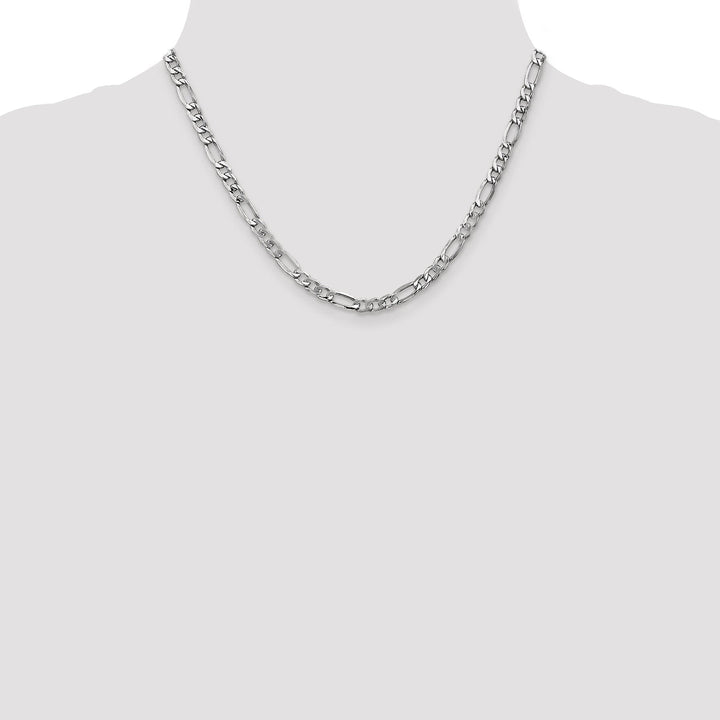 14k White Gold 5.35-mm Semi Solid Figaro Chain