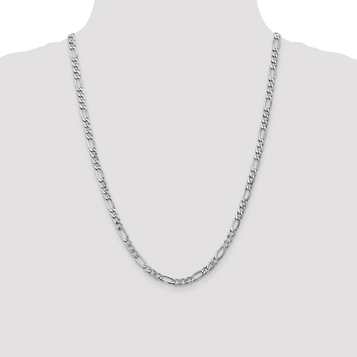 14k White Gold 5.35-mm Semi Solid Figaro Chain