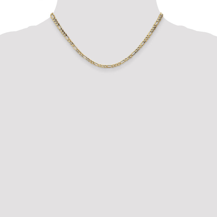 14k Yellow Gold 3.50-mm Semi Solid Figaro Chain