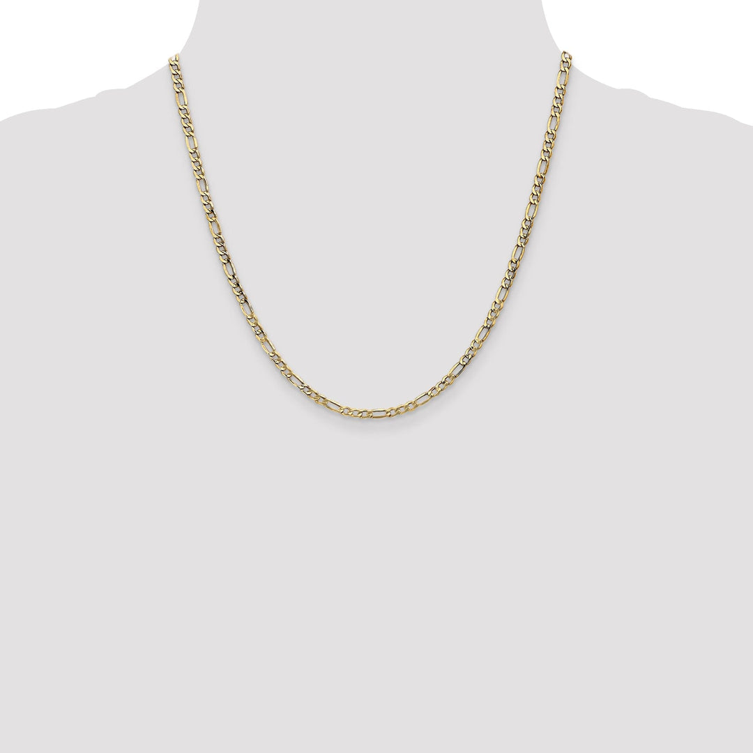 14k Yellow Gold 3.50-mm Semi Solid Figaro Chain