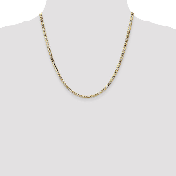 14k Yellow Gold 3.50-mm Semi Solid Figaro Chain