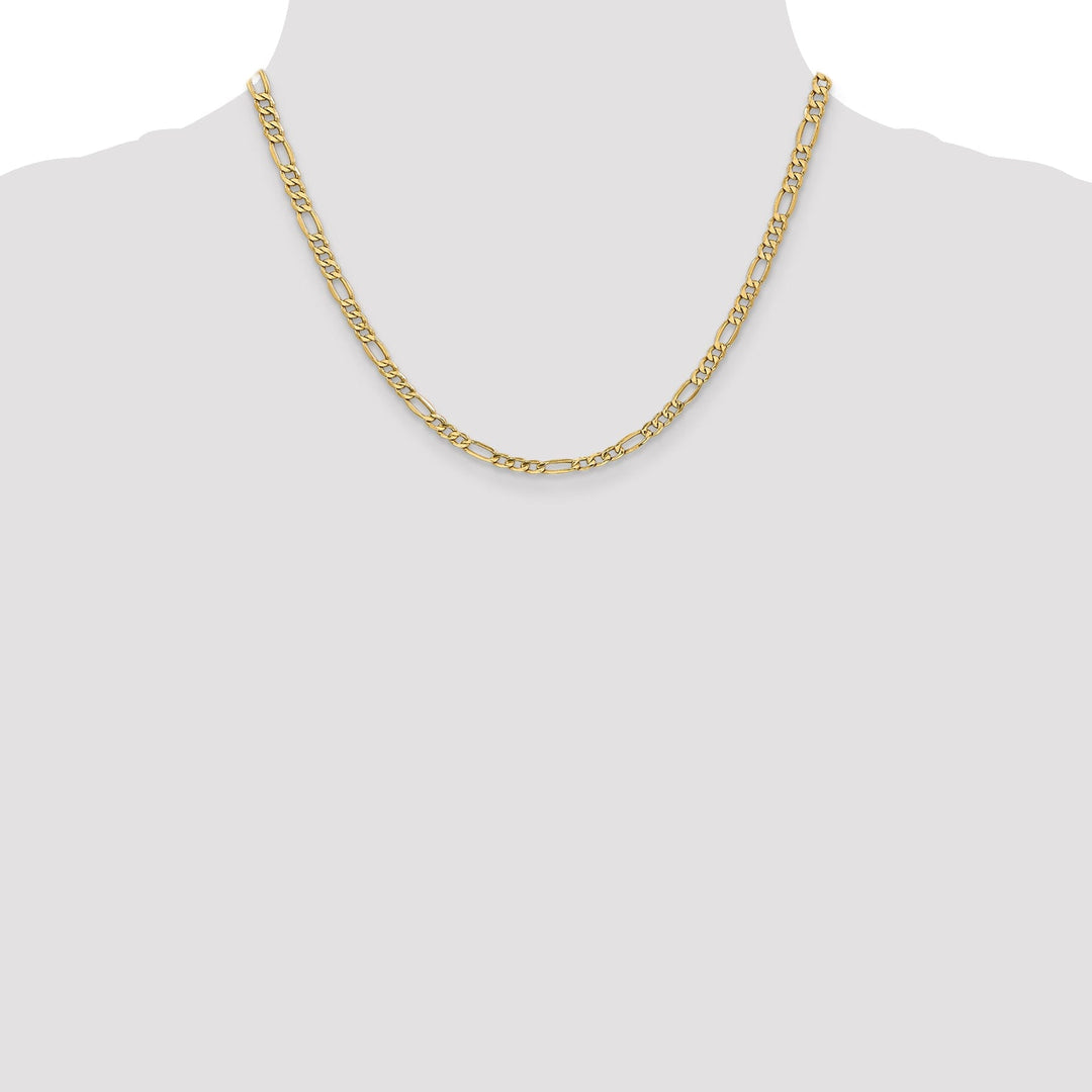 14k Yellow Gold 4.75mm Semi Solid Figaro Chain