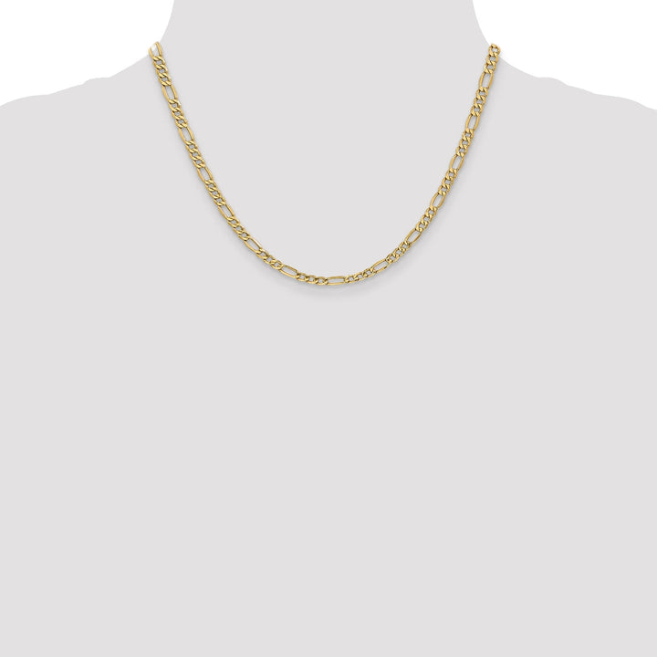 14k Yellow Gold 4.75mm Semi Solid Figaro Chain