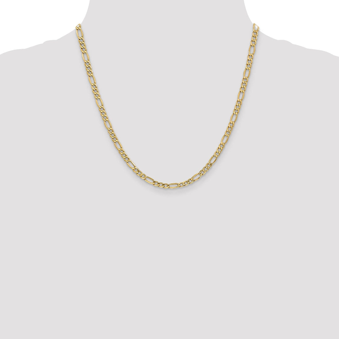 14k Yellow Gold 4.75mm Semi Solid Figaro Chain