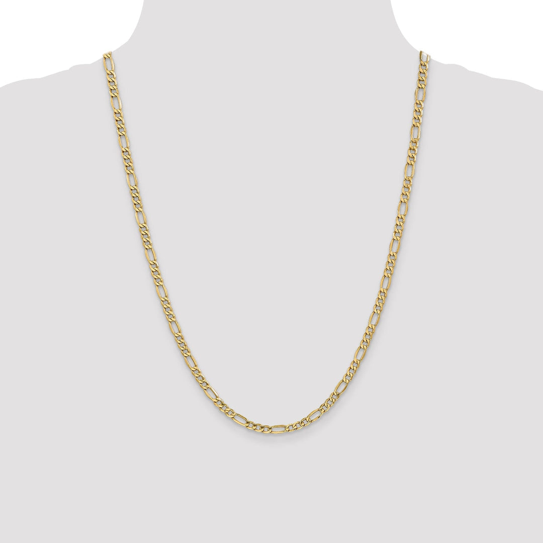 14k Yellow Gold 4.75mm Semi Solid Figaro Chain