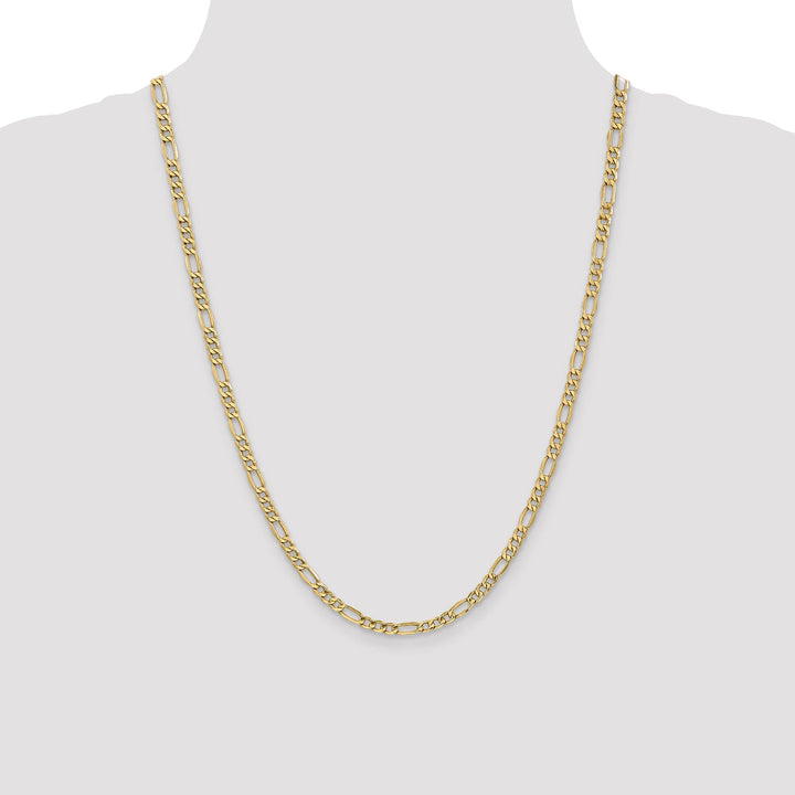 14k Yellow Gold 4.75mm Semi Solid Figaro Chain