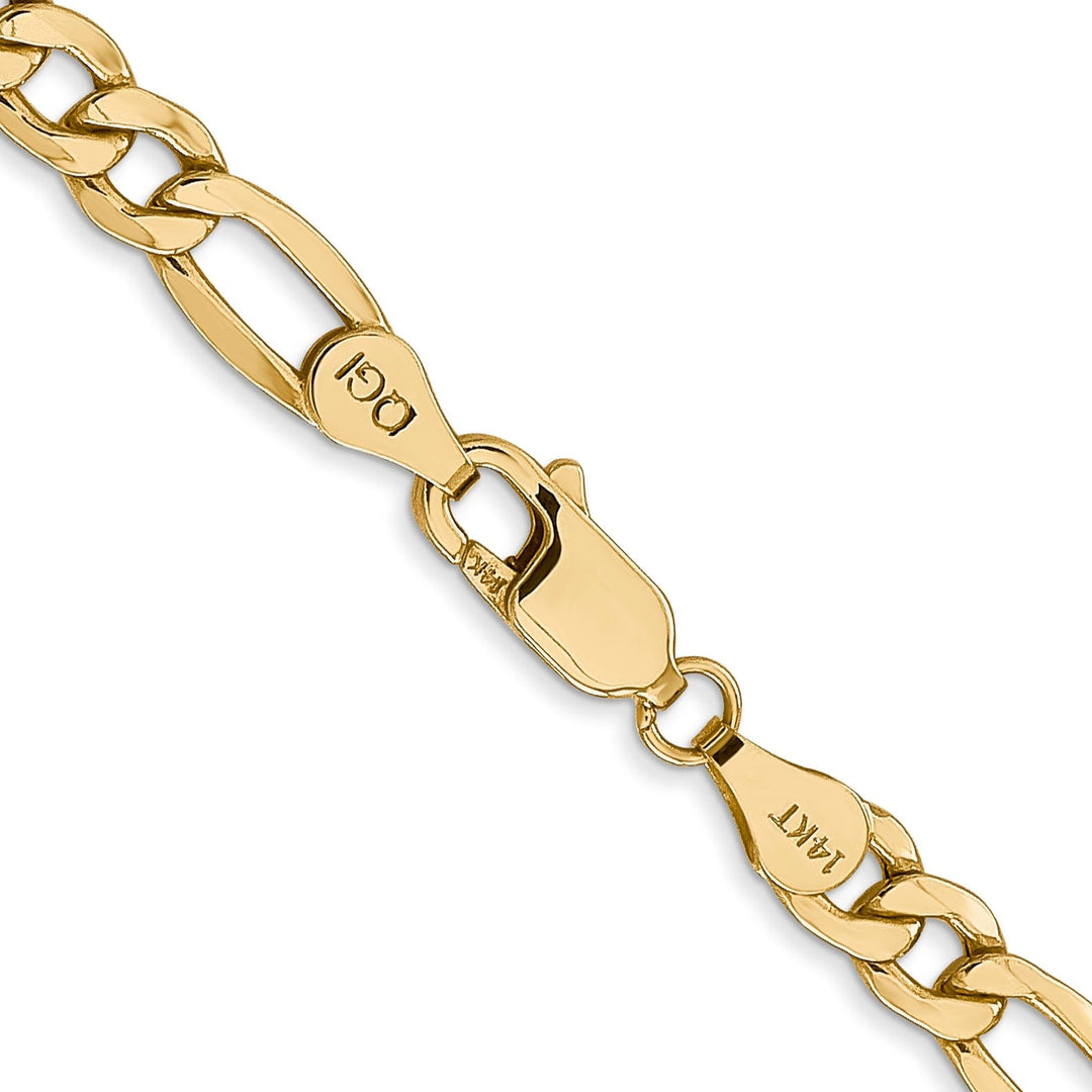 14k Yellow Gold 5.35-mm Semi Solid Figaro Chain