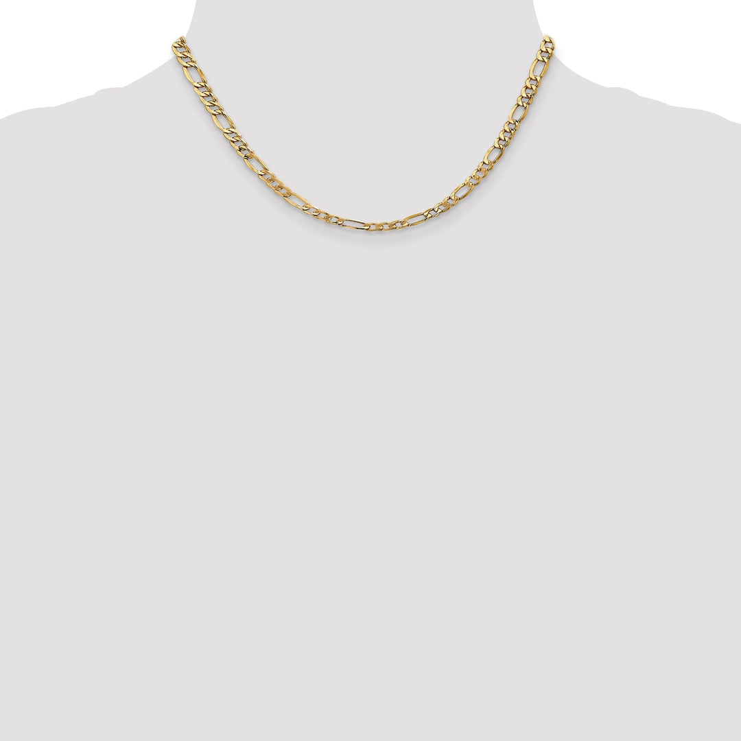 14k Yellow Gold 5.35-mm Semi Solid Figaro Chain