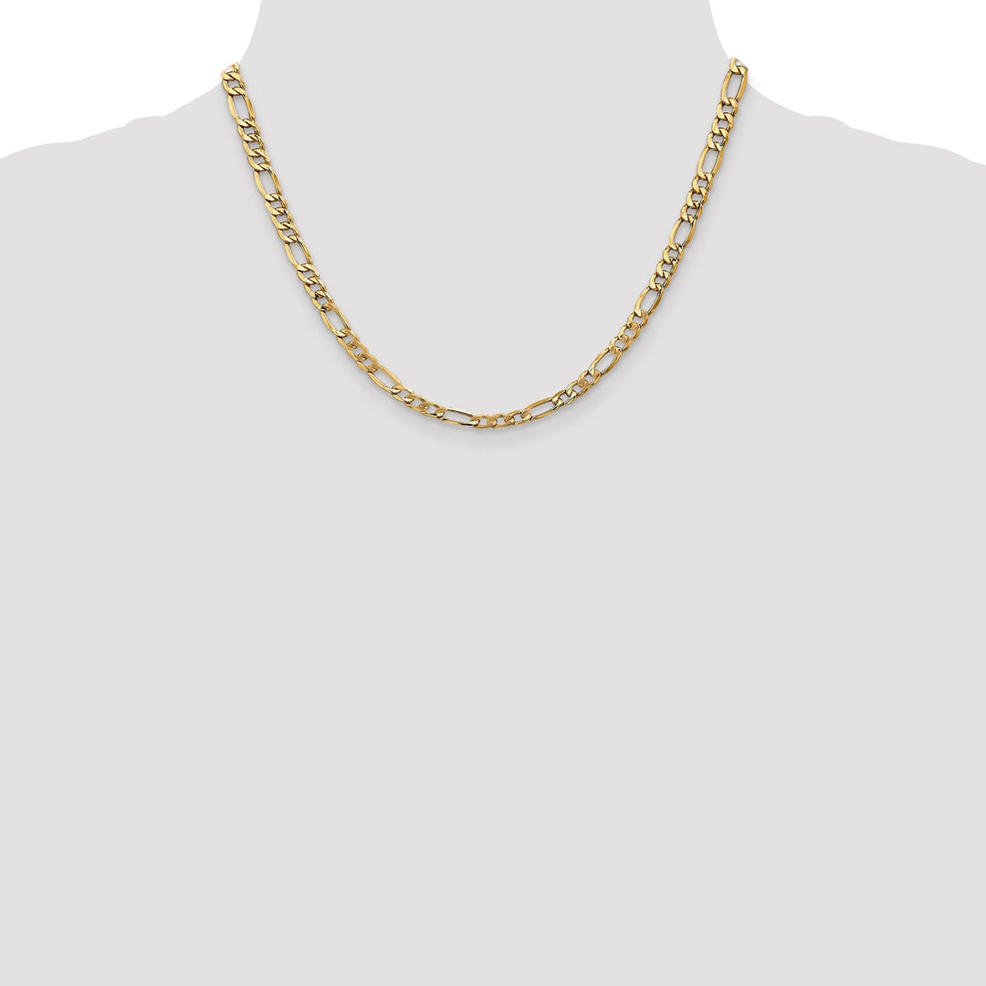 14k Yellow Gold 5.35-mm Semi Solid Figaro Chain