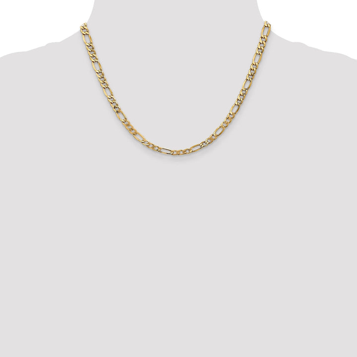 14k Yellow Gold 5.35-mm Semi Solid Figaro Chain