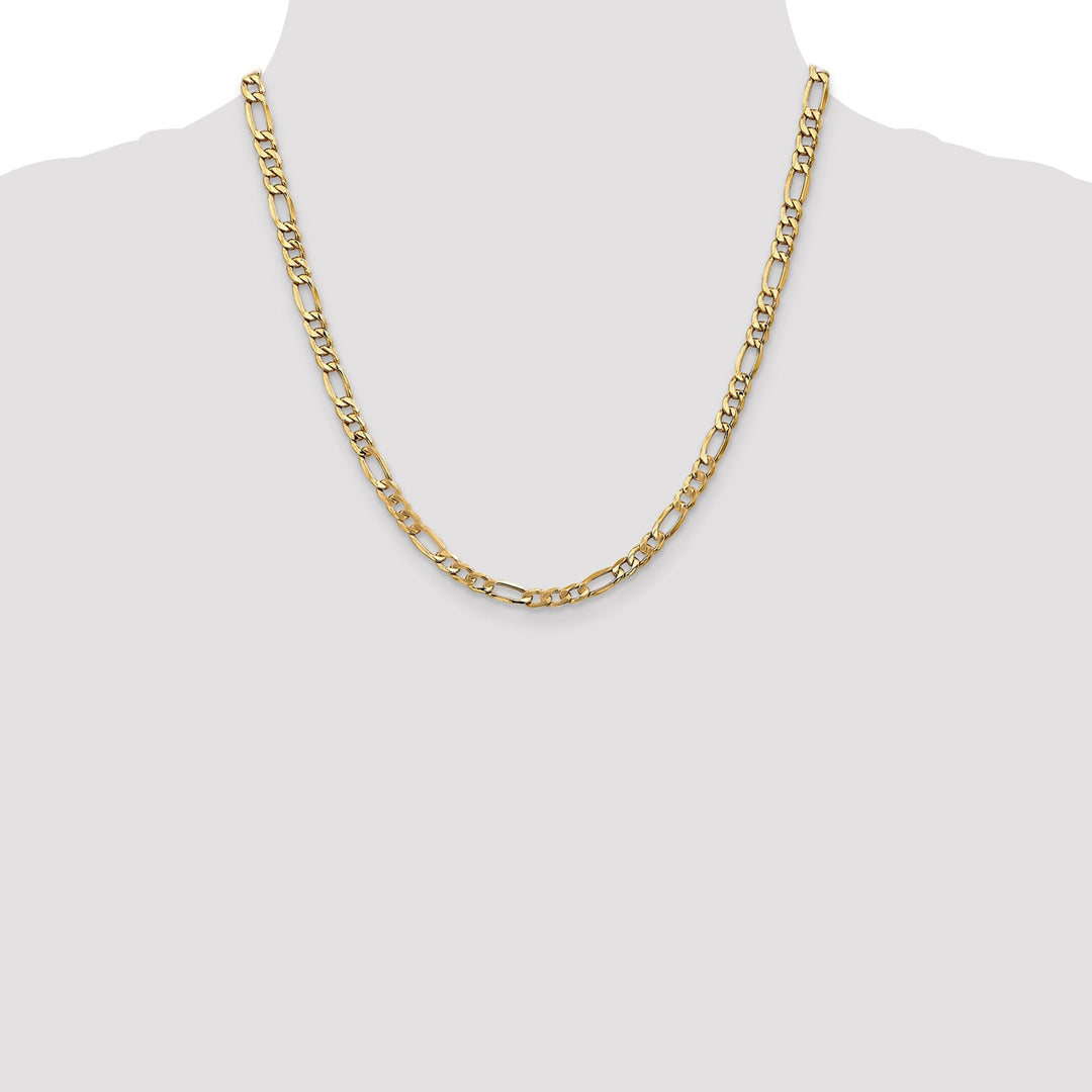 14k Yellow Gold 5.35-mm Semi Solid Figaro Chain