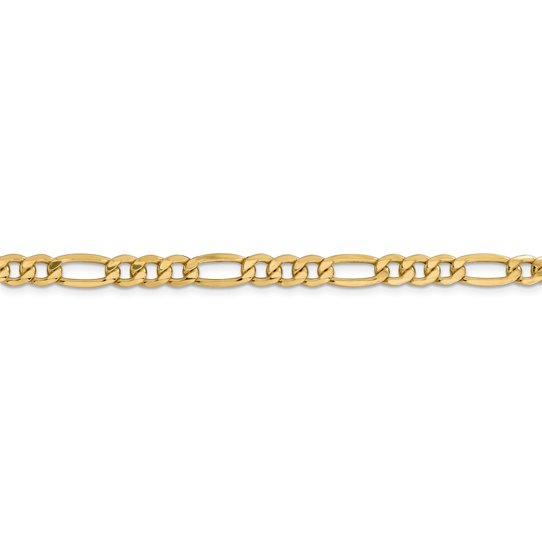 14k Yellow Gold 6.60-mm Semi Solid Figaro Chain