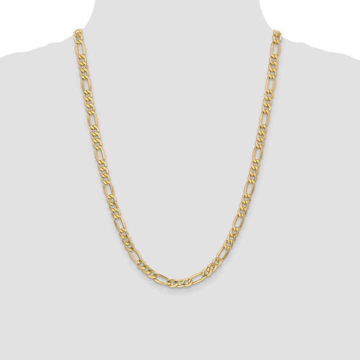 14k Yellow Gold 6.60-mm Semi Solid Figaro Chain