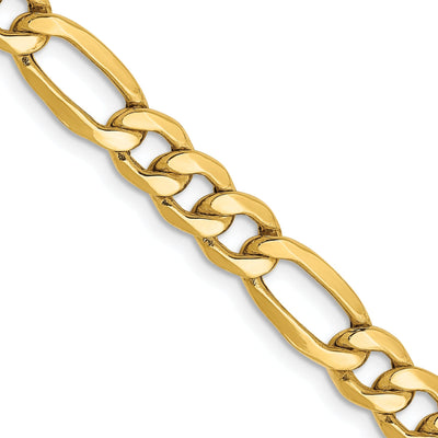 14k Yellow Gold 6.60-mm Semi Solid Figaro Chain at $ 412.83 only from Jewelryshopping.com