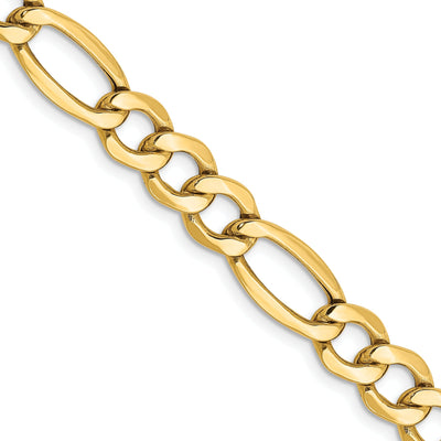 14k Yellow Gold 7.30-mm Semi Solid Figaro Chain at $ 480.08 only from Jewelryshopping.com
