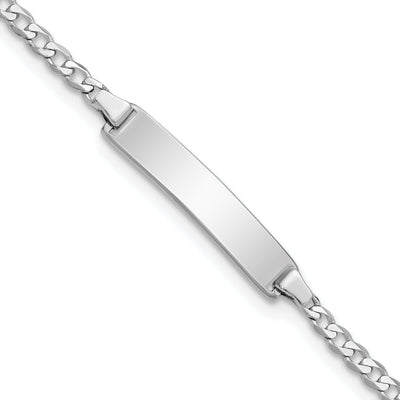 14K White Gold Childrens Curb Link ID Bracelet at $ 189.57 only from Jewelryshopping.com