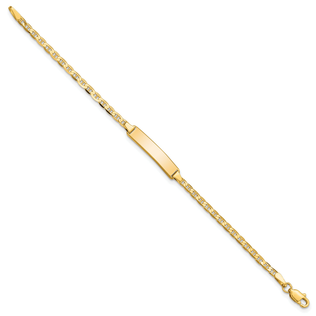 14K Yellow Gold Childrens Anchor ID Bracelet
