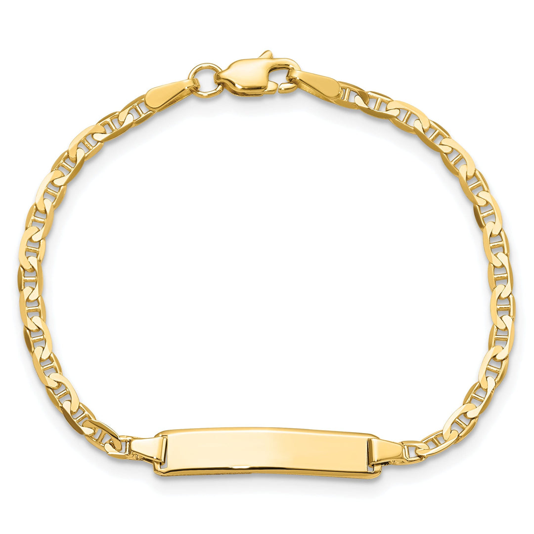 14K Yellow Gold Childrens Anchor ID Bracelet