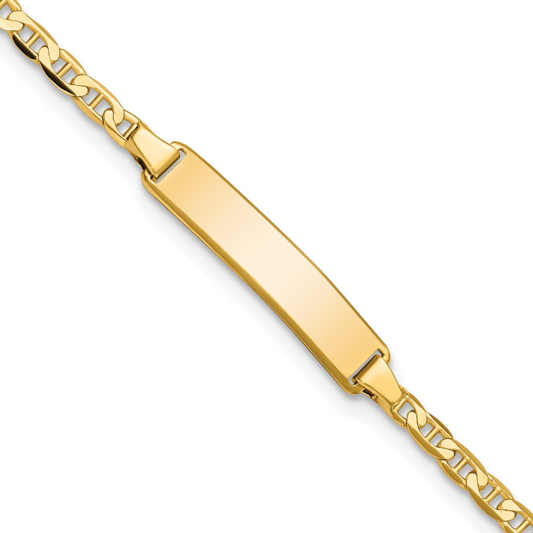 14K Yellow Gold Childrens Anchor ID Bracelet