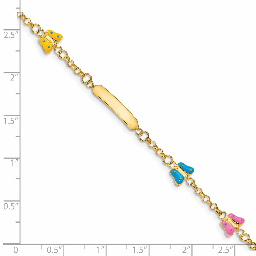 14k Butterflies Baby Child ID Bracelet