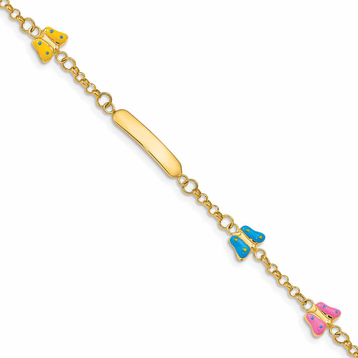 14k Butterflies Baby Child ID Bracelet